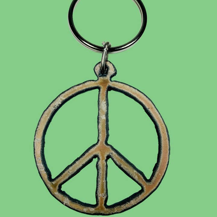 Peace Sign Keychain tourist souvenir Hippie gifts retro USA for wholesale by Iron Jewel