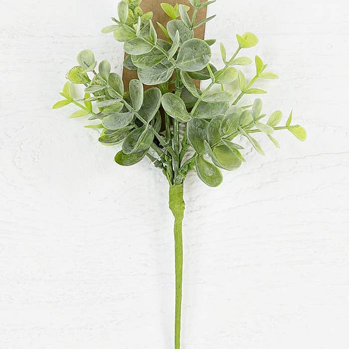 Impressive Enterprises, Inc. - Wholesale Artificial Plant - 29081 - 10in Plastic Flocked Eucalyptus Pick-24/240pcs1