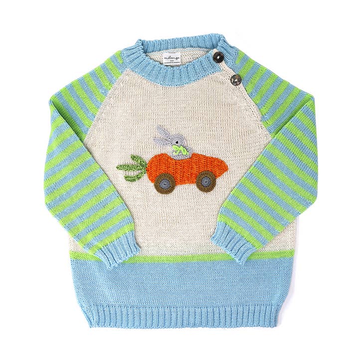 Melange Collection – wholesale Knitted jumper – Kids – Carrot Car Easter Sweater0
