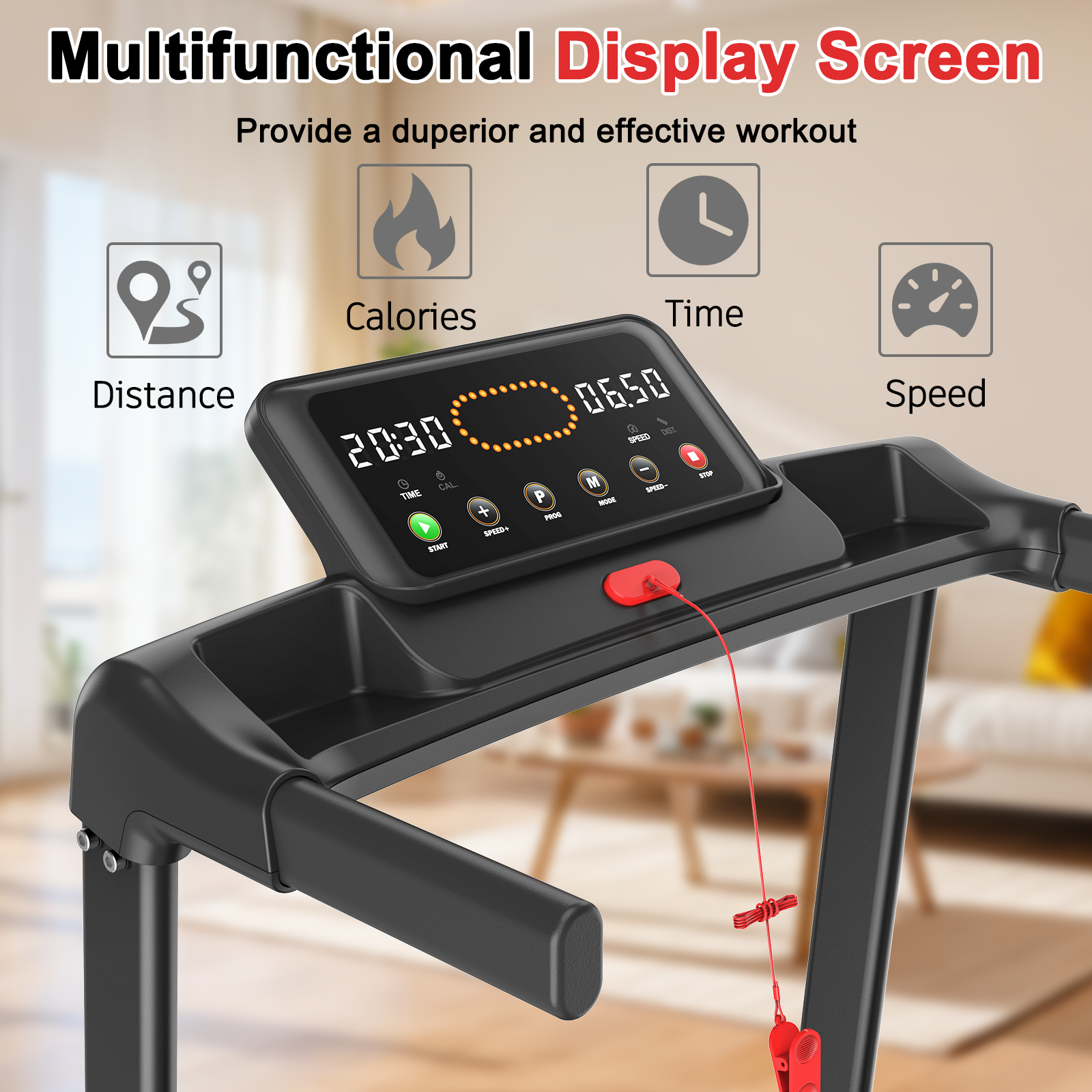 39F Inc. - Vente Équipement de fitness - Tapis de marche portable - Capacité de 120 kg, écran LED4