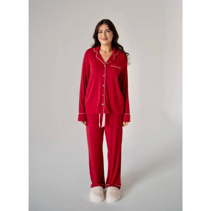 Cosie - Ensemble d'hiver en bambou long Hibiscus pour la vente par Midnight Mischief