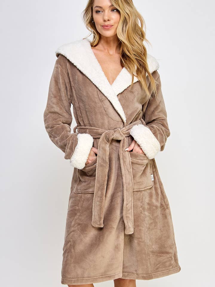 Light Brown White 2482 Sydney Robe for wholesale on Faire6
