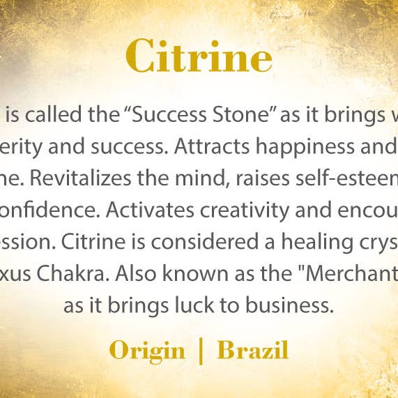 Schede informative in cristallo - Citrino per la vendita all'ingrosso da parte di Natures Artifacts Inc