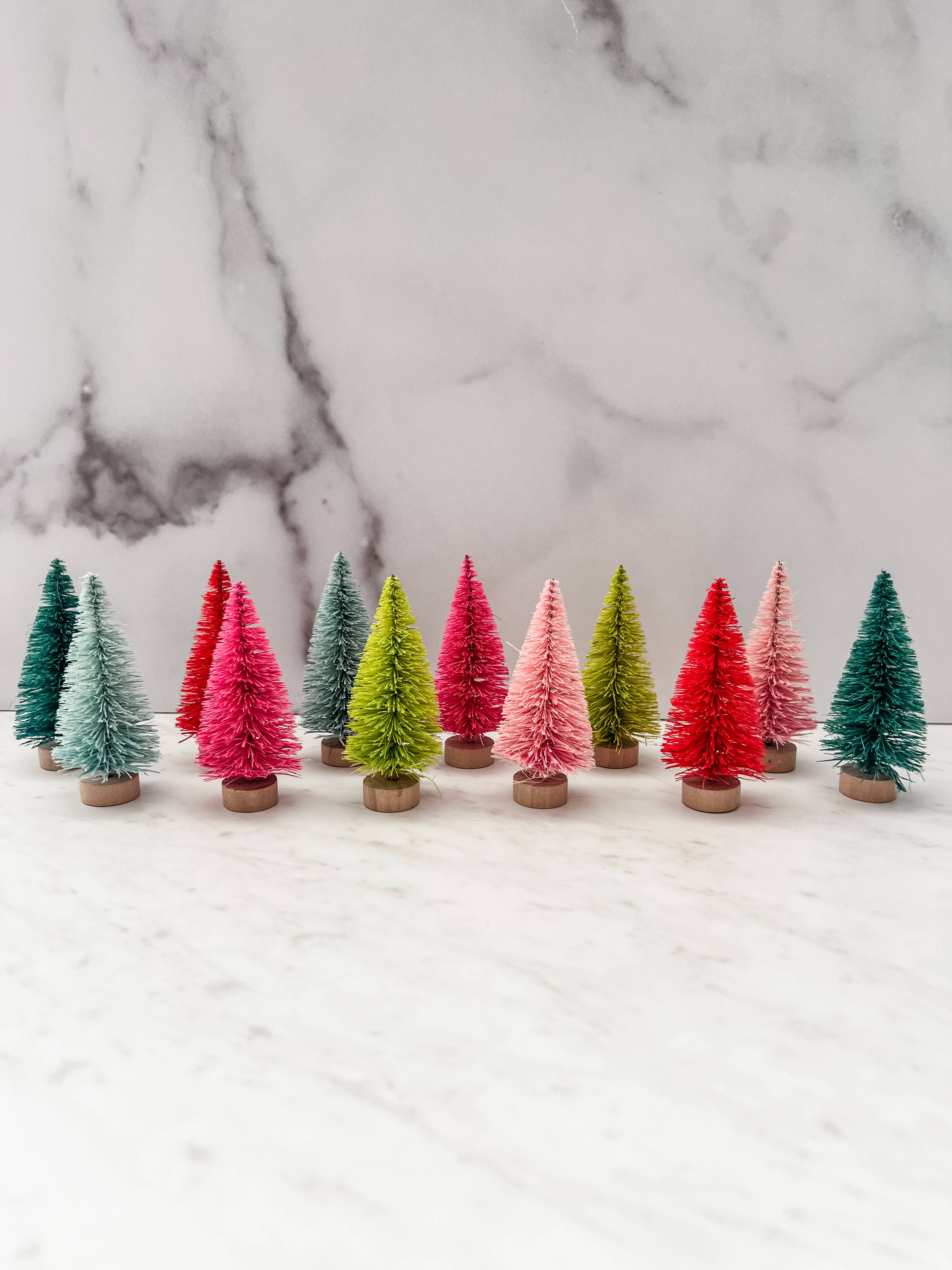 Trim & Twine - Wholesale Christmas Decoration - Colorful Mini Bottle Brush Trees - Set of 121