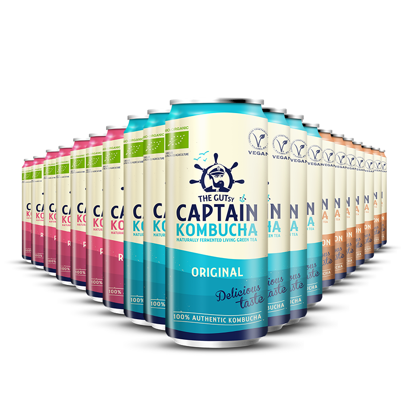 The GUTsy Captain Company - Wholesale Kombucha - GUTsy Captain Kombucha - Multiflavor Pack Can 20x250mL0