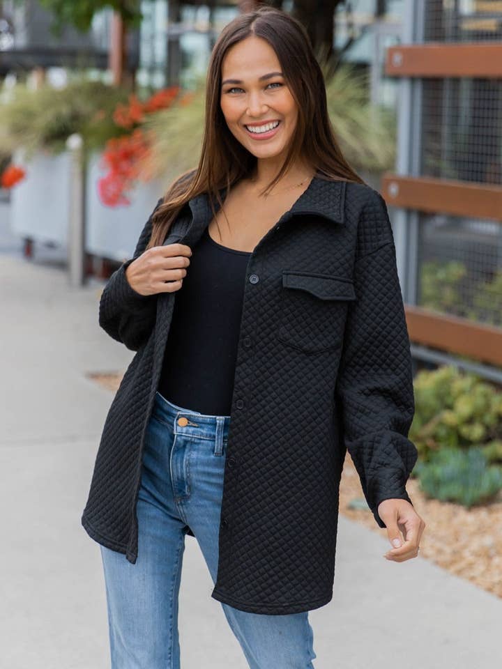 Tickled Teal - Wholesale Shirt Jacket/Shacket - Women's - Quilted Shacket9