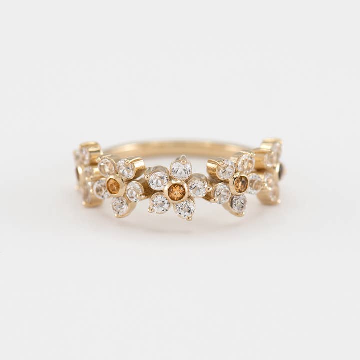 Camille Multi-Stone Ring with White Topaz and Citrine for wholesale by Minette