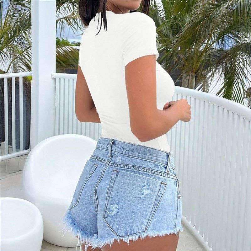 UZ Wholesale Store - Wholesale T-Shirt - Women's - Basic Round Neck Short Sleeve T-Shirt in Solid Color2