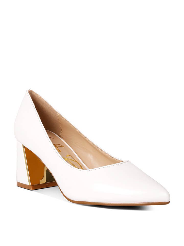 Rag Company – wholesale Low heels – Women′s – Zaila Metallic Accent Block Heel Pumps4