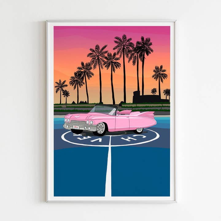 Cadillac-Poster gedruckt auf hochwertigem Recyclingpapier für den Großhandel von Endless Summer Posters
