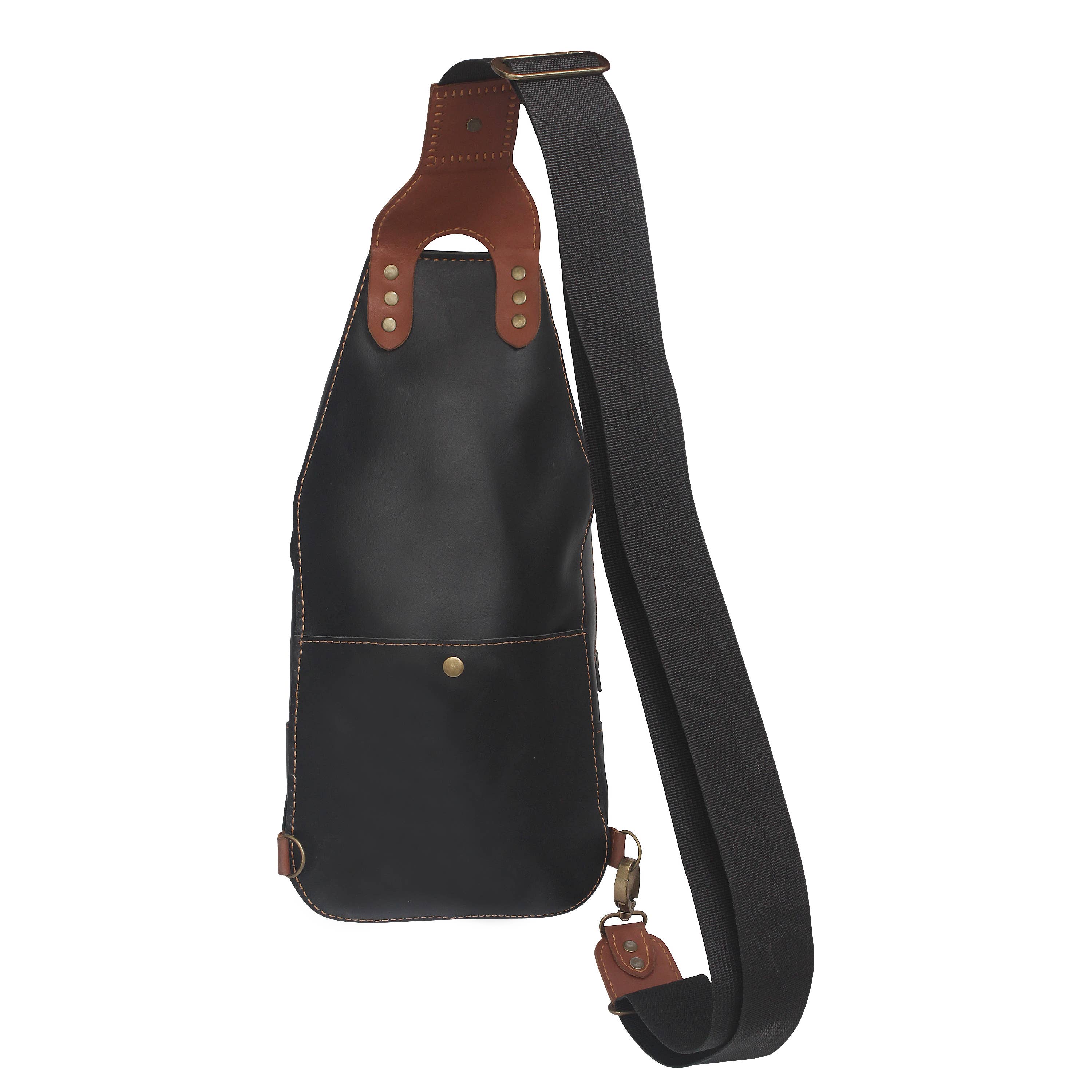 The Master Tanners - Vente Sac à bandoulière – homme - Sac à bandoulière en cuir véritable pour hommes, sac à bandoulière, sac de poitrine3