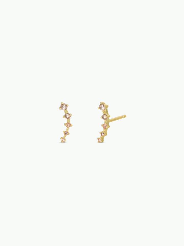 Crawler - Champagne CZ - Gold Earrings for wholesale by JaxKelly