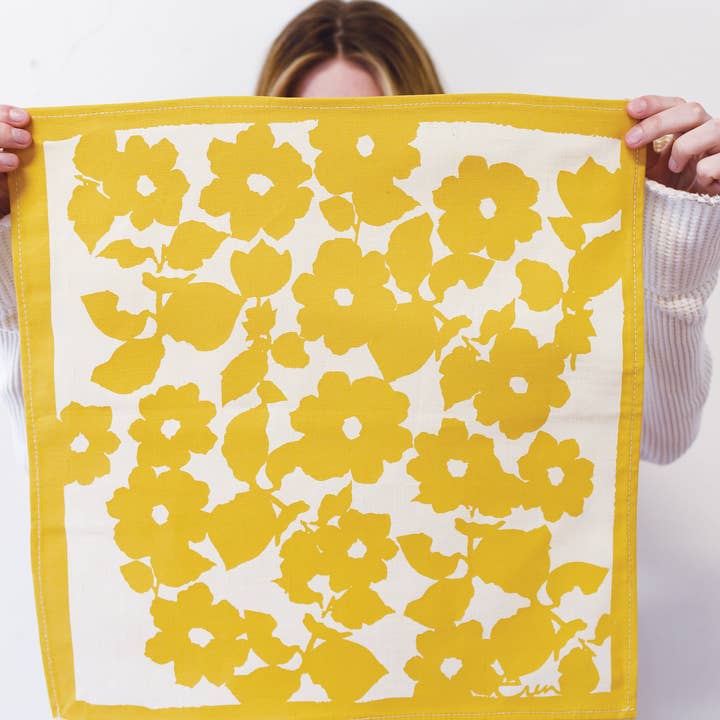 Erin Flett - Wholesale Dinner & Cloth Napkin - S4 Hand Printed Linen Napkins in new ANITAn pattern