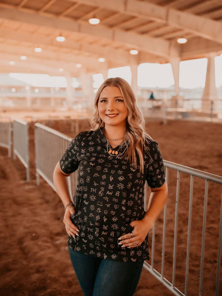 Peoria Scrub Top for wholesale by Spurrin' Scrubs