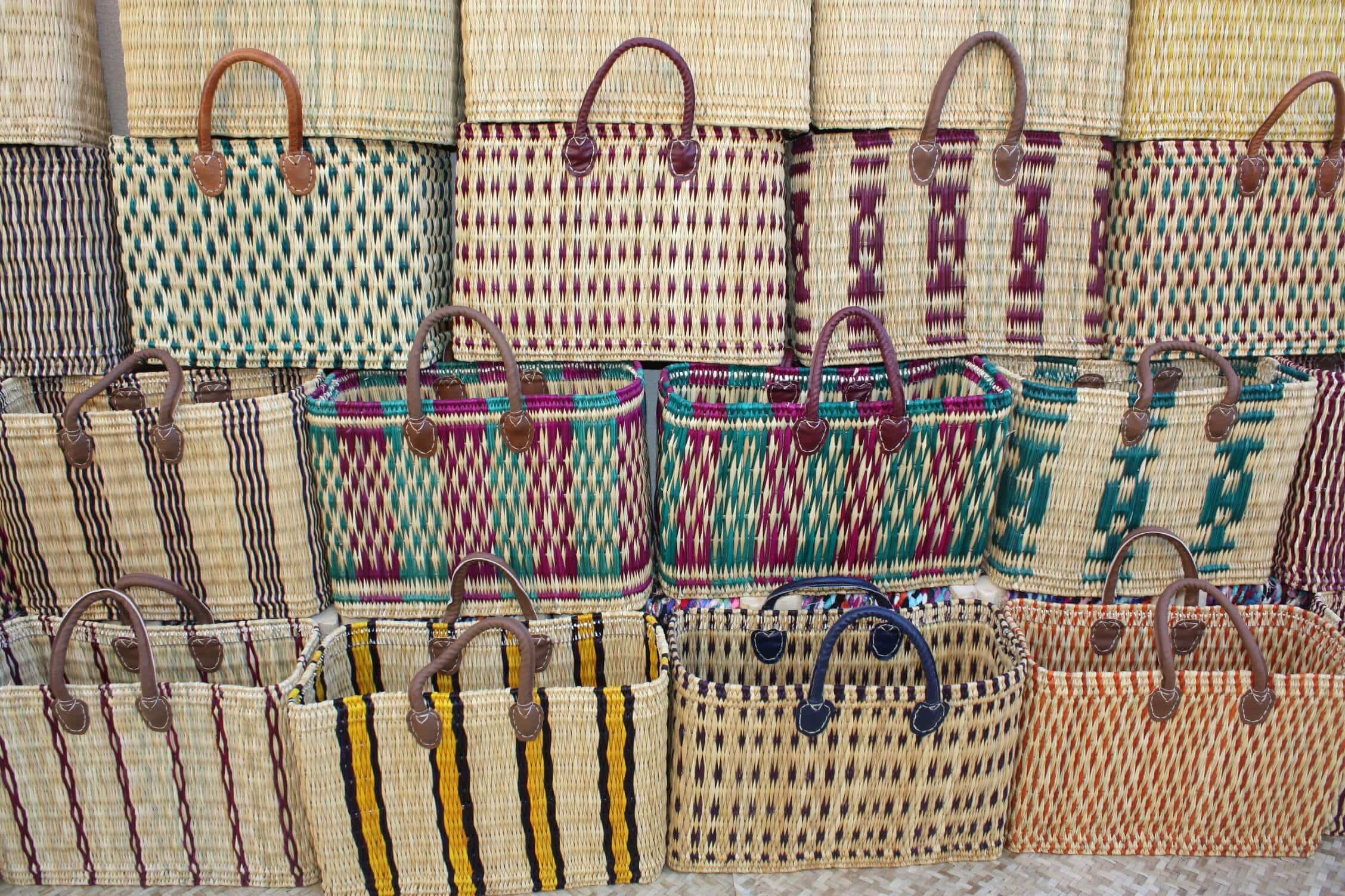 Boutique Huléti – wholesale Livsmedels-/Shoppingväska – XXL stor solid korg i flätat rotting – idealisk för marknad, shopping och stranden – handvävd6