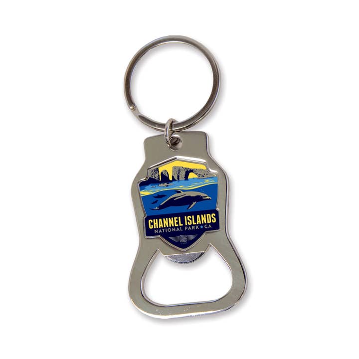Apribottiglie Portachiavi con Emblema del Parco Nazionale delle Isole del Canale per la vendita all'ingrosso da parte di Tourist Courts