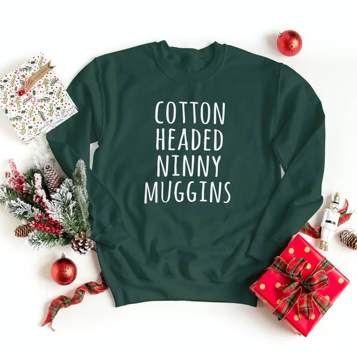 With Love Louise - Wholesale Graphic Sweatshirt - Unisex - Cotton Headed Ninny Muggins Christmas Elf Sweatshirt