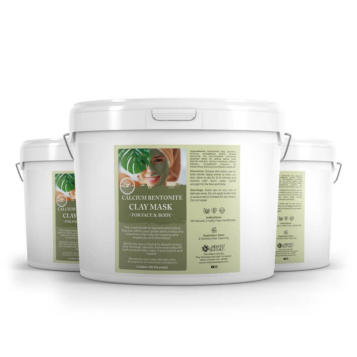 The Midwest Sea Salt Company - Wholesale Skincare Face Mask - Calcium Bentonite Clay Mask - 10lbs (128oz)