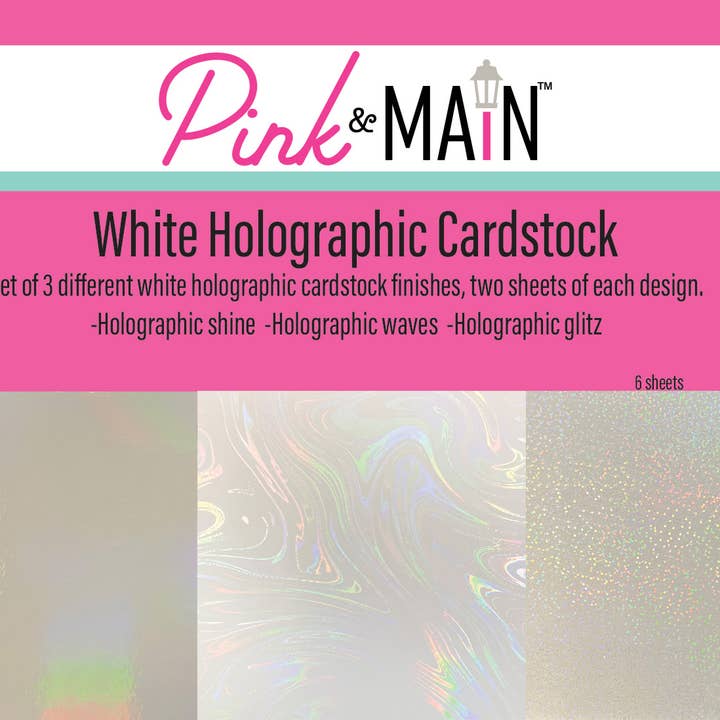 Pink and Main – Großhandel Bastelzubehör – Weißes holografisches Papierpaket 6x6