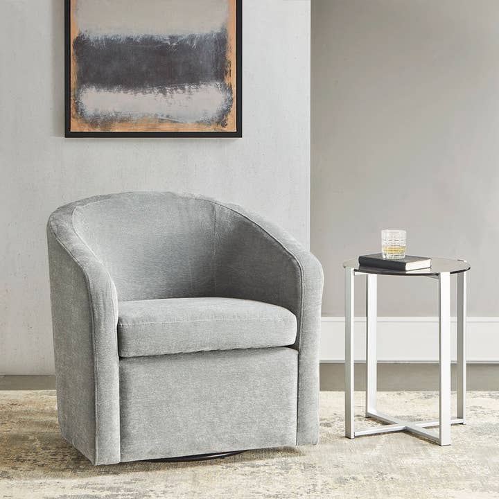 Olliix - Wholesale Chair - Low Back Tub Style Swivel Accent Chair, Neutral Blue *