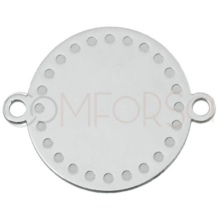 Conector de placa redonda com pontos 15 Mm Banhado a O Prata por atacado de COM FORSA SL