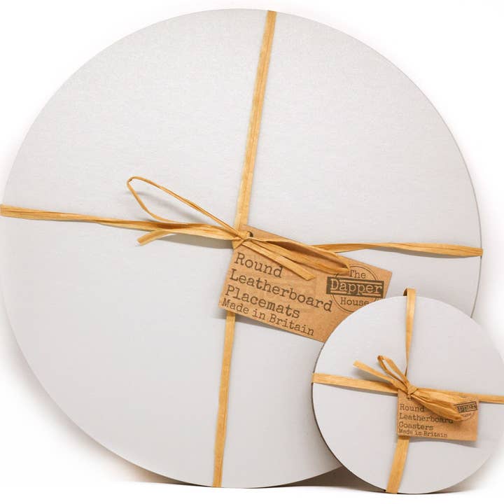 Conjunto de 4 Placemats Redondos em Peles Cinza Elementry 1 por atacado de The Dapper House