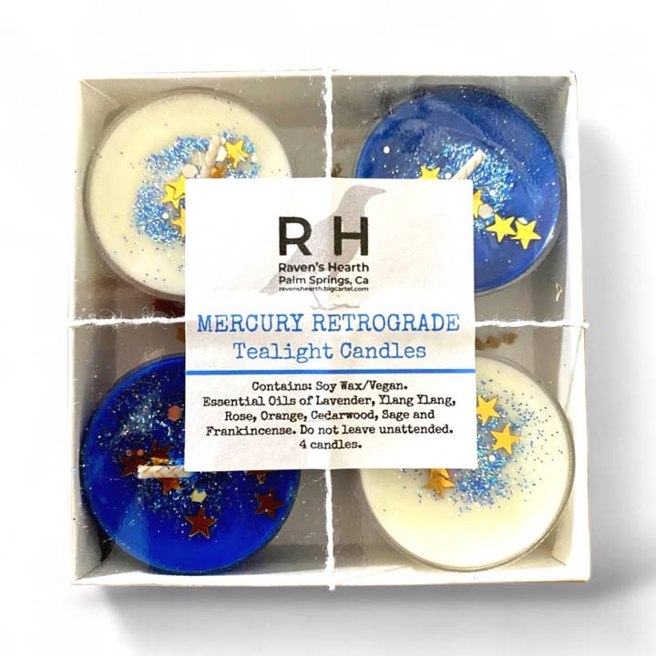 Velas de Chá de Mercúrio Retrógrado | Vegan | Feito à Mão por atacado de Raven’s Hearth