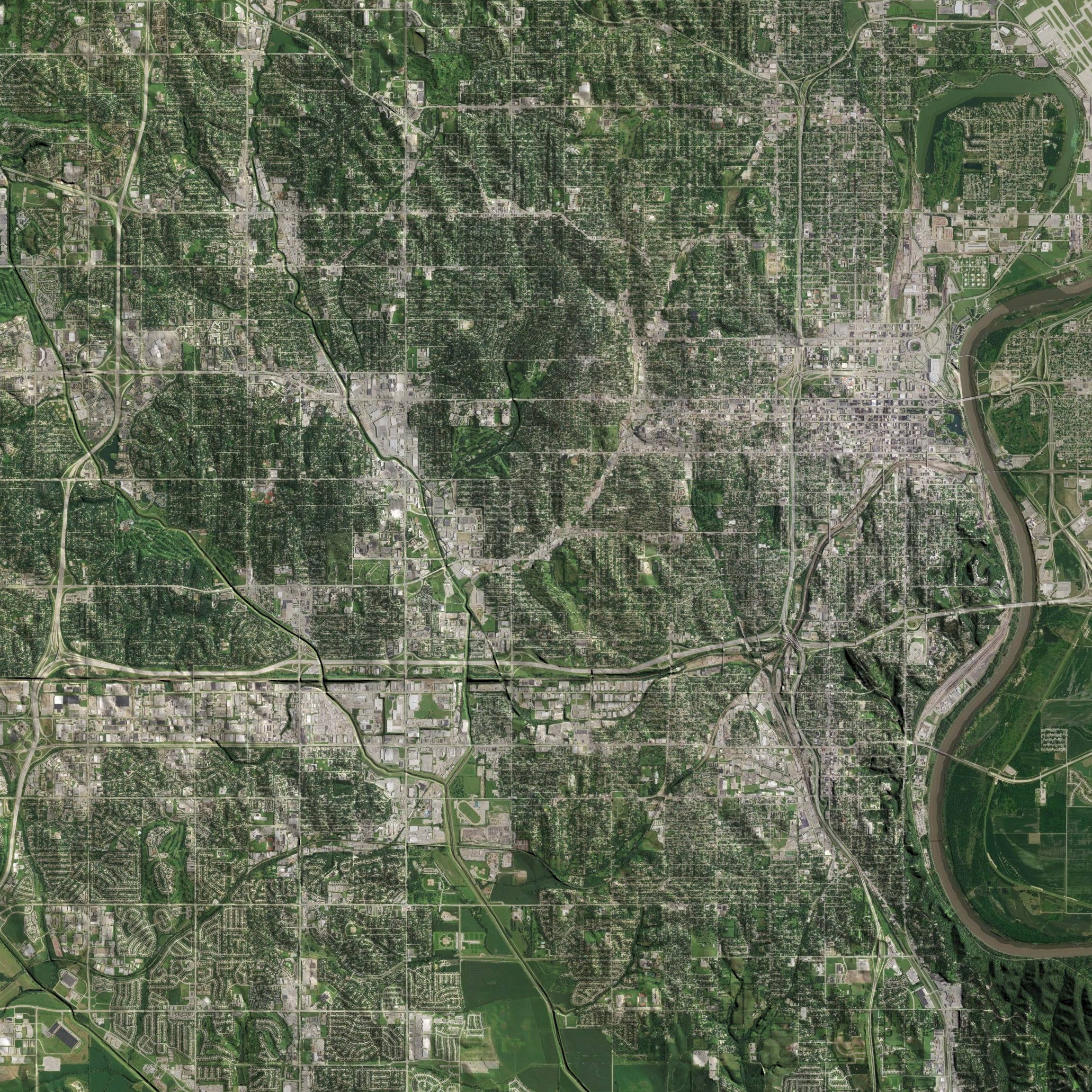 JACE.design - Wholesale Art Print - Omaha NE Map Print Satellite4