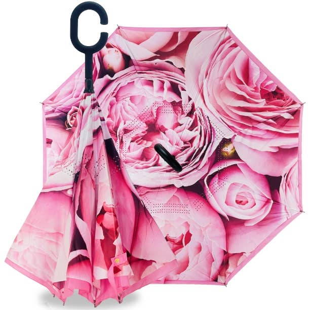 IOco Gift Designers - Wholesale Umbrella – Women's - IOco Reverse Umbrella - Rose Bloom0