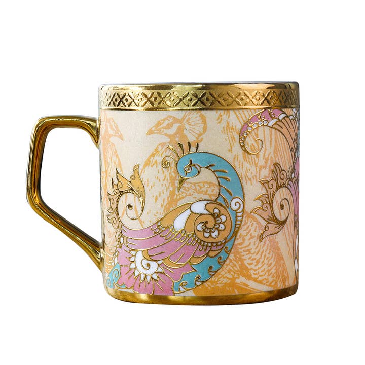 Tazze da tè in porcellana ossea dorata Femora | 6,09 oz per la vendita all'ingrosso da parte di Femora