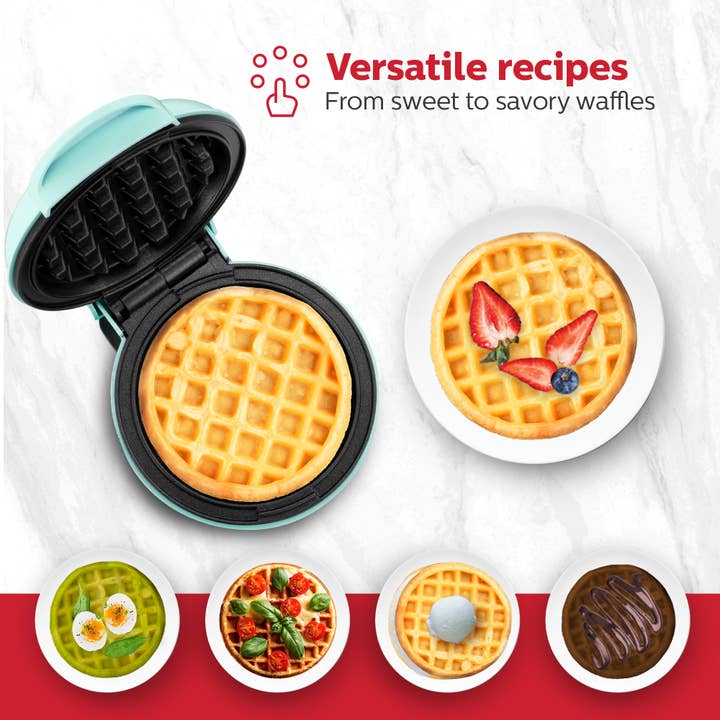 Holstein Housewares - Wholesale Kitchen Appliance - Personal Waffle Maker - 4 inch Mini - Assorted Colors 40