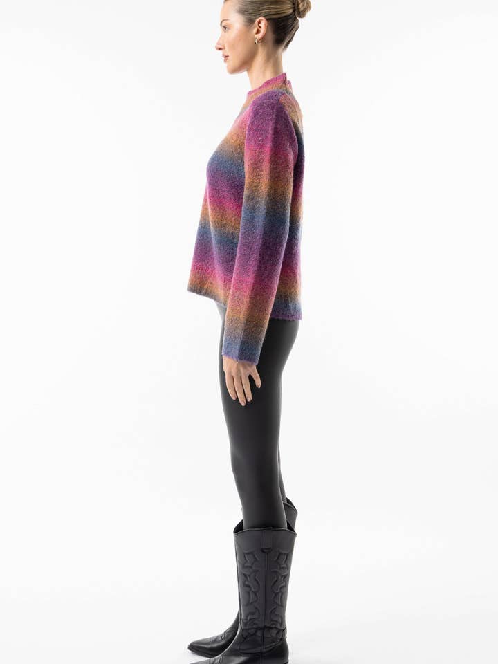 Regenbogen Regenbogenfarbener Pullover mit Stehkragen für den Großhandel auf Faire5