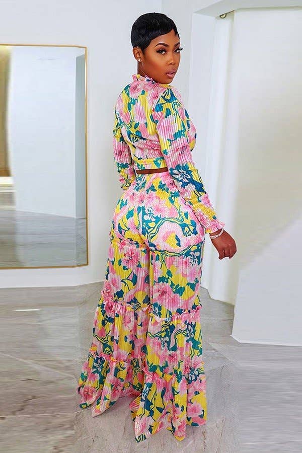 Pink Printed Wide Leg Jumpsuit for wholesale on Faire3