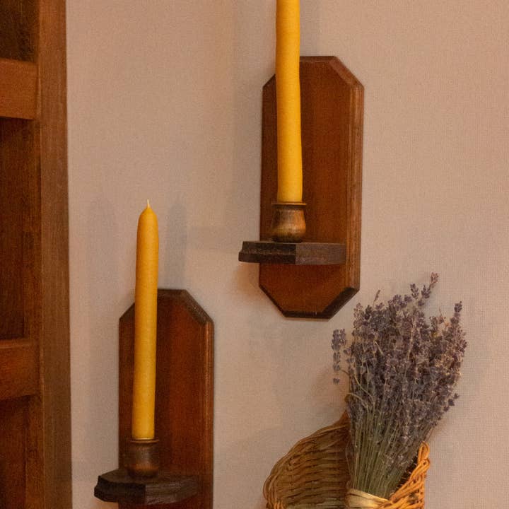 The Ramblin' Bee - Wholesale Tapered candle/candlestick - Hand Dipped Beeswax Taper Candle1