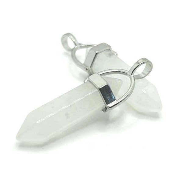White Quartz Stone Pendants for wholesale by Guerrilla Charm