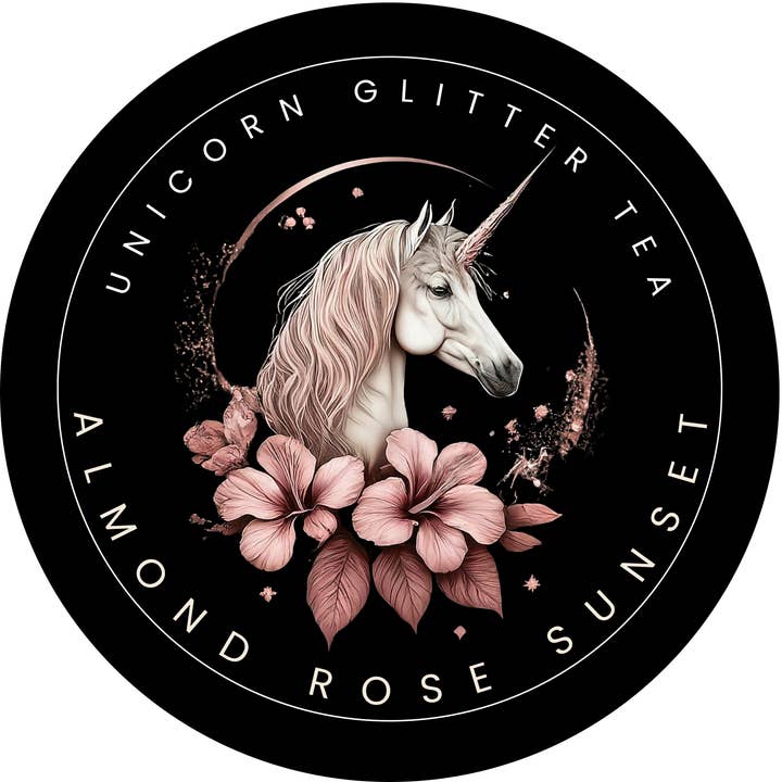 Unicorn Glitter Tea - Venta al por mayor Tés a granel - Té artesanal con purpurina Almond Rose Sunset, almendra, hibisco 6