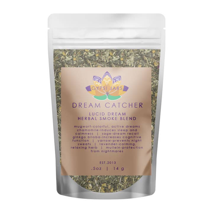 Dreamcatcher Herbal Smoke Blend for wholesale by Gypsi Jars Skincare + Alchemy