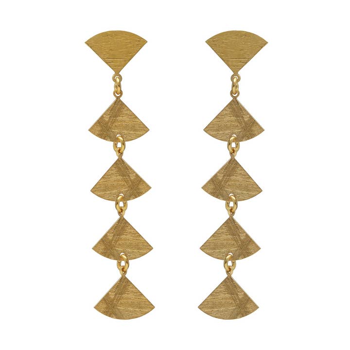 Lange Ohrringe Noise Dreieckstextur in Silber für den Großhandel von Victoria Cruz