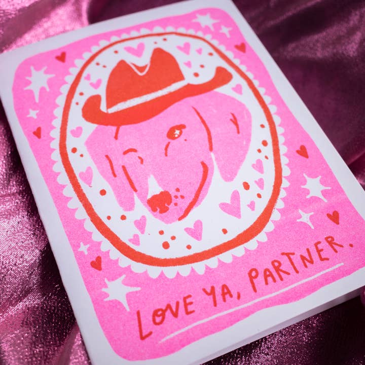 Alex Luciano - Wholesale Love Card - Love Ya, Partner risograph A2 greeting card1