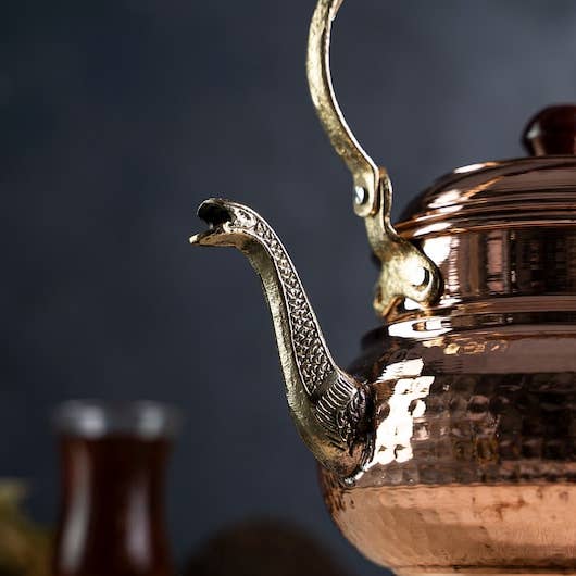 ANATOLIACRAFT - Wholesale Tea Pot - Handmade Solid Copper Teapot Stovetop | 1.6 Quarts (1.5 Liter) 100% Copper Kettle Kitchen Utensil