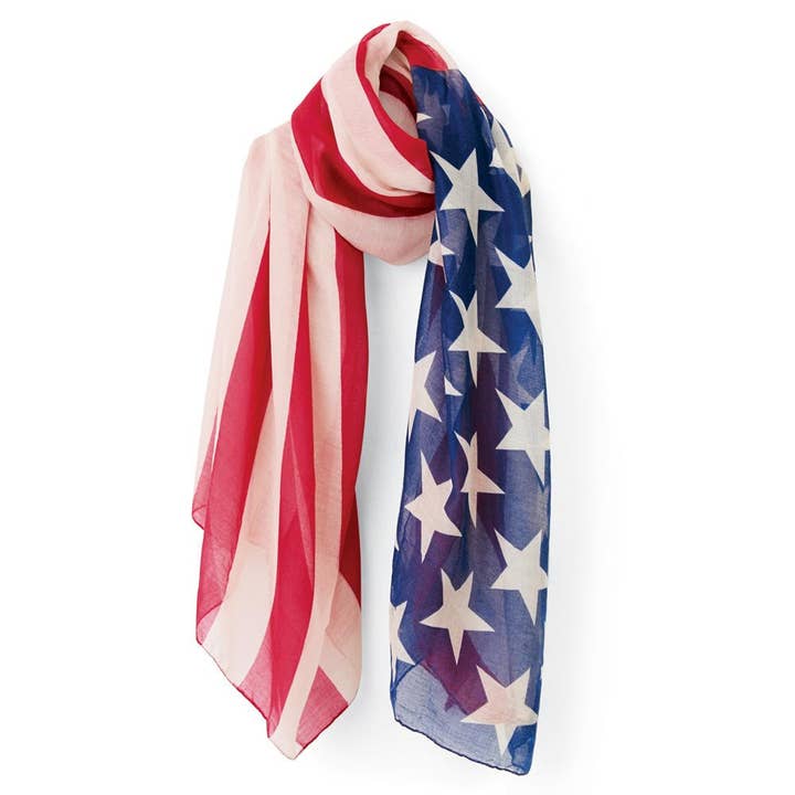 SAB02 - United States Flag Pattern Oblong Scarf for wholesale by Darling's Canada