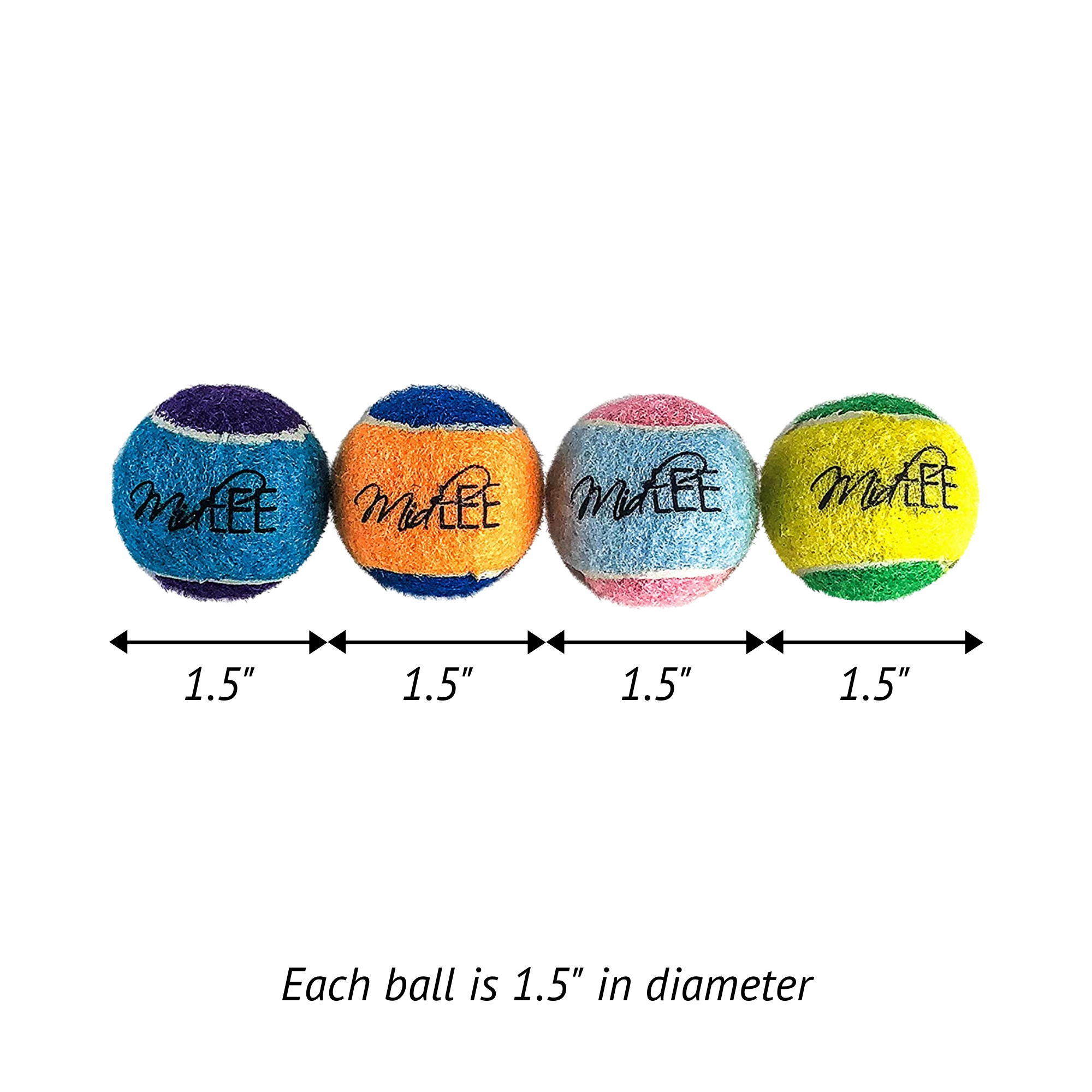Midlee Designs - Wholesale Pet Fetch Ball - Dog - Midlee X-Small Dog Tennis Balls 1.5" - 12 Pack (Assorted)6
