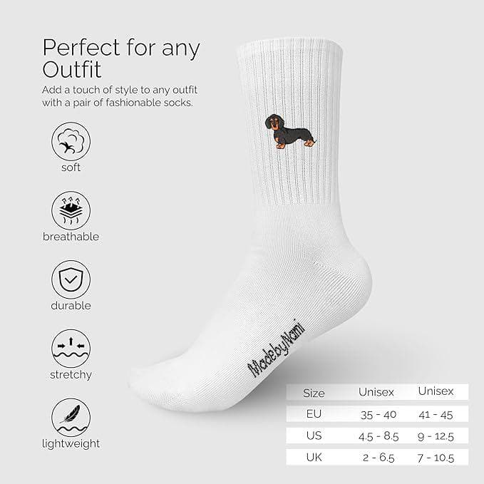 Made By Nami - Vente Chaussettes – femme - 3 paires de chaussettes blanches à motif teckel2