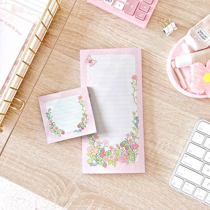 The Rosy Redhead - Wholesale Notepad - Shopping To Do List Planner Cute Strawberry Patch Notepad5