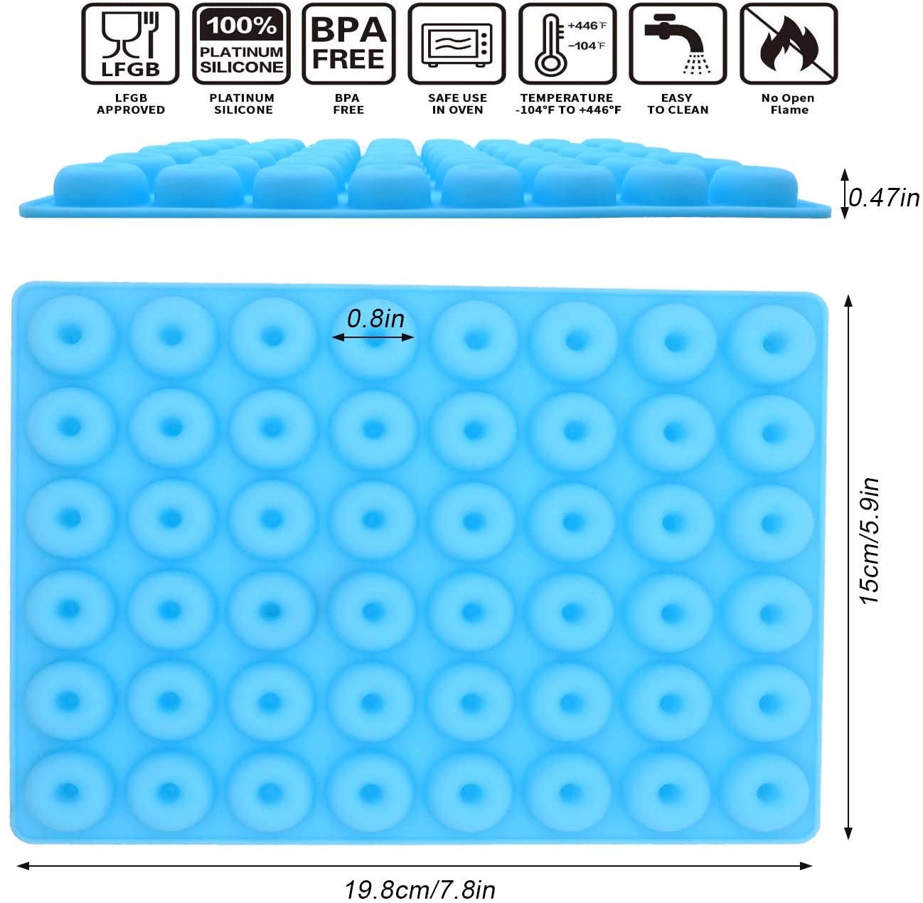 Starlight Wholesale LLC. – wholesale Chocolate/candy mould – Donut Gummy Mold/Mini Donut Pan/Ring Gummy Candy Mold Silicone for Chocolate Jelly Ice Cube Pralines Caramels Ganache Fruit loop1