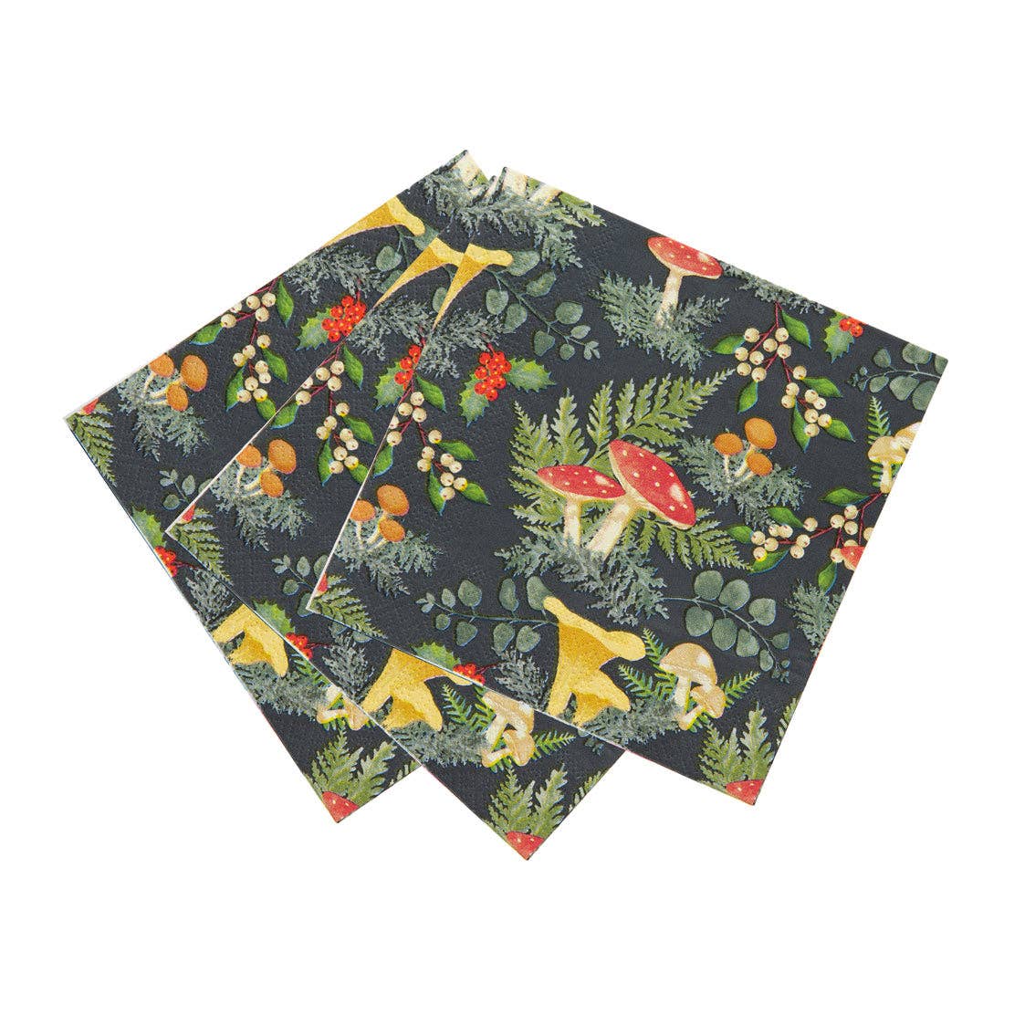 Talking Tables EU - Wholesale Disposable Napkin - Woodland Mushroom Christmas Napkins | 20 Pack |3