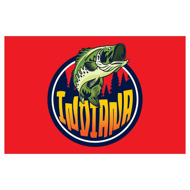 Postcard - Indiana Bass for wholesale by Morris Magnets