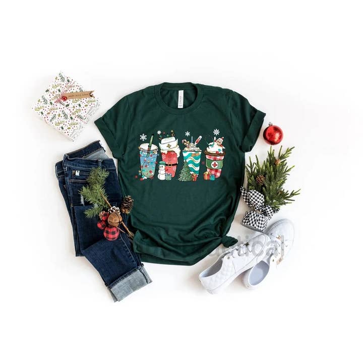 Black Nurse Christmas Coffee shirt, Nurse Christmas Shirt, Cute Gi for wholesale on Faire0