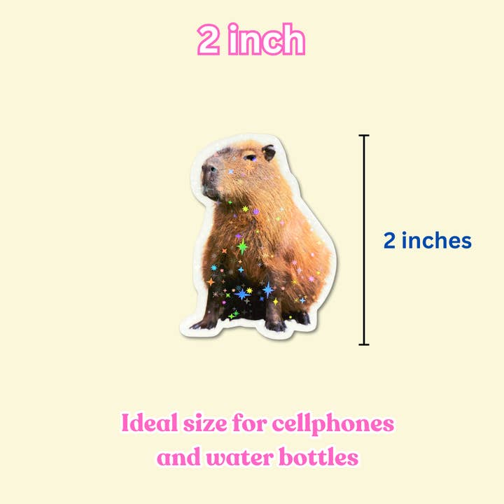 Philly Frogs - Wholesale Sticker - Sassy Capybara Sparkle Vinyl Sticker