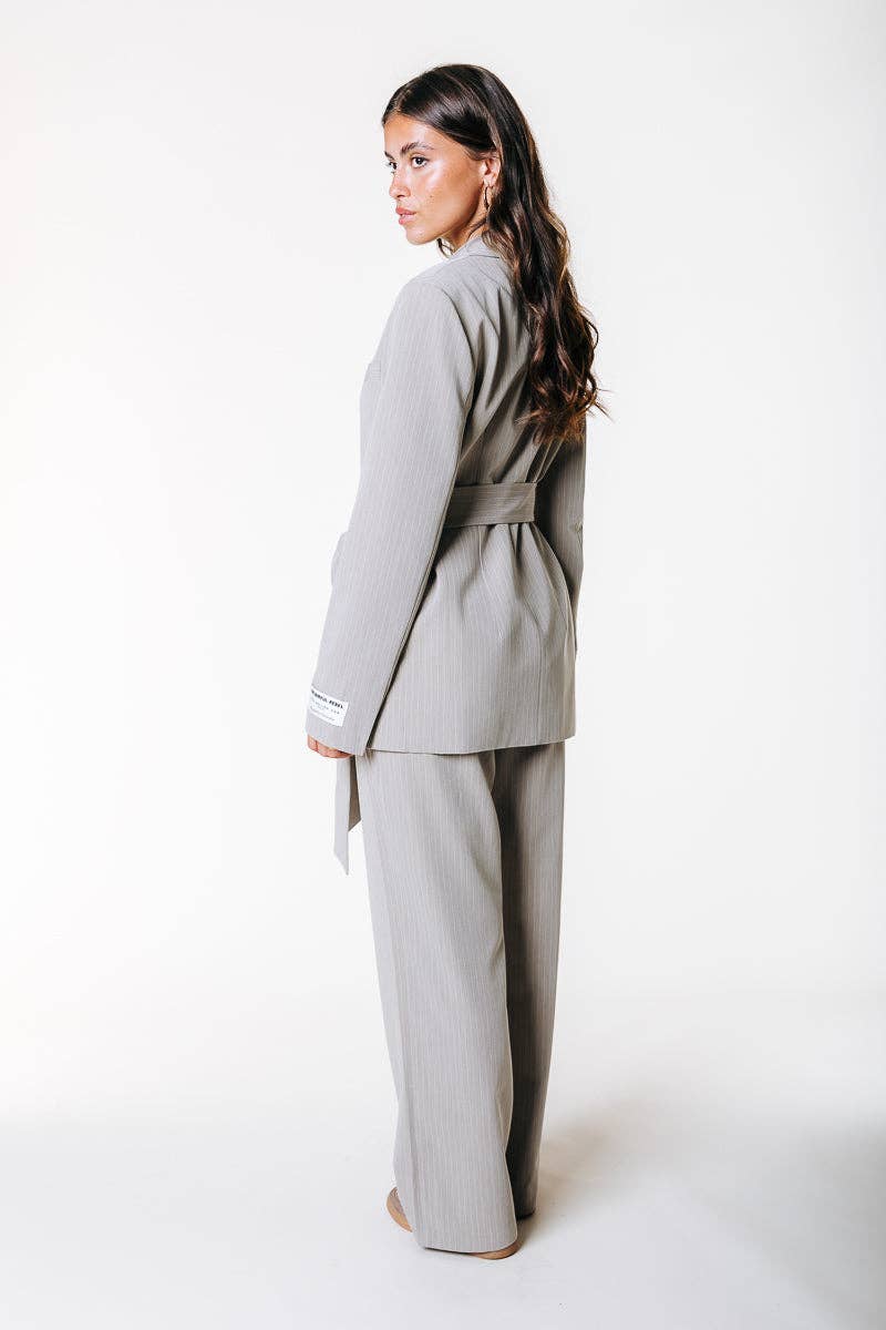 Izzy Pinstripe Blazer | Beige for wholesale on Faire5